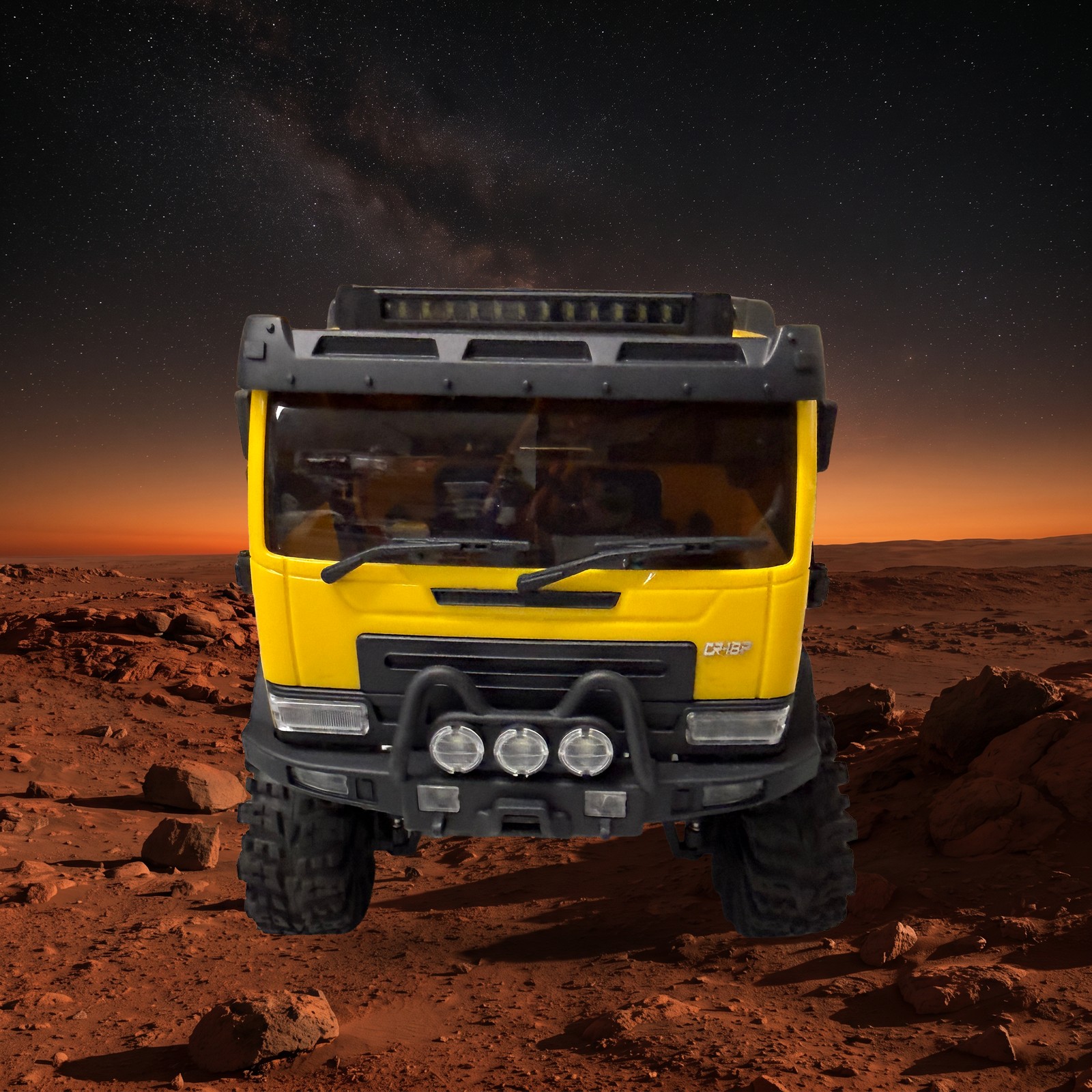 ARKTOS 6x6 — Front 3/4 — triple light bar + brush guard